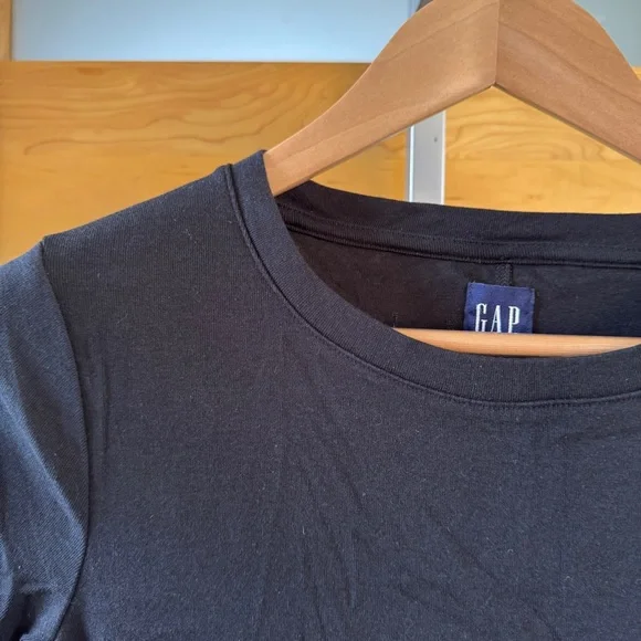 GAP Black Sheath Midi Dress Casual Crew Neck - Picture 2 of 6